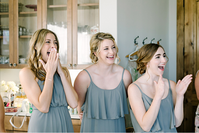 Bridesmaids seeing the bride for the first time at Canyonwood Ridge Ridge