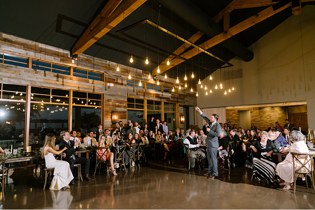 Groomsmen toasts at a wedding in Austin