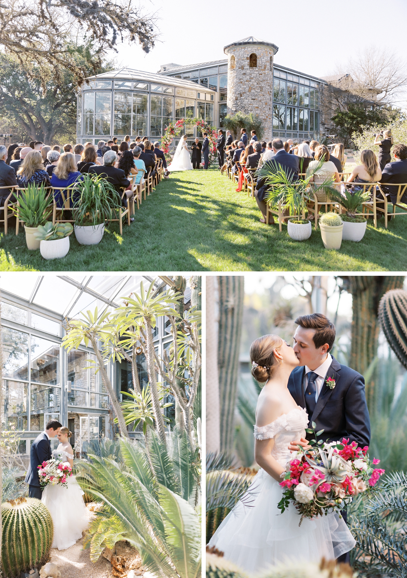 Outdoor wedding ceremony at The Greenhouse at Driftwood in Texas