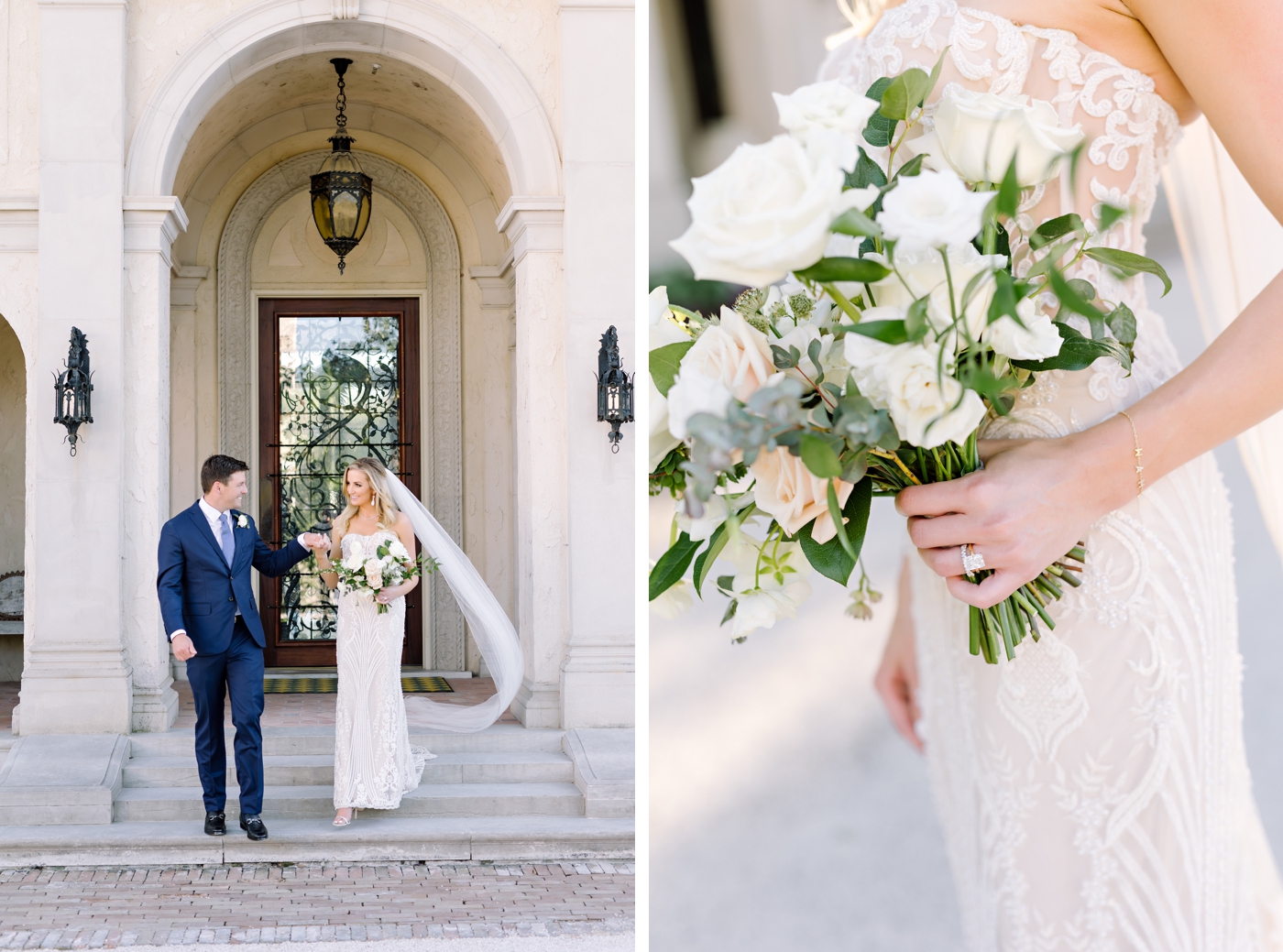 Bride and groom portraits at Commodore Perry Estate