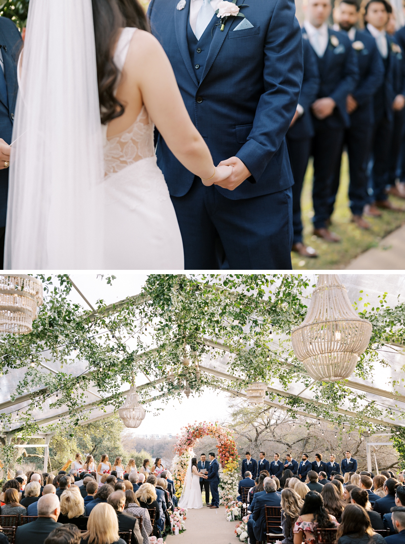 Wedding ceremony on the lawn of Four Seasons Hotel Austin