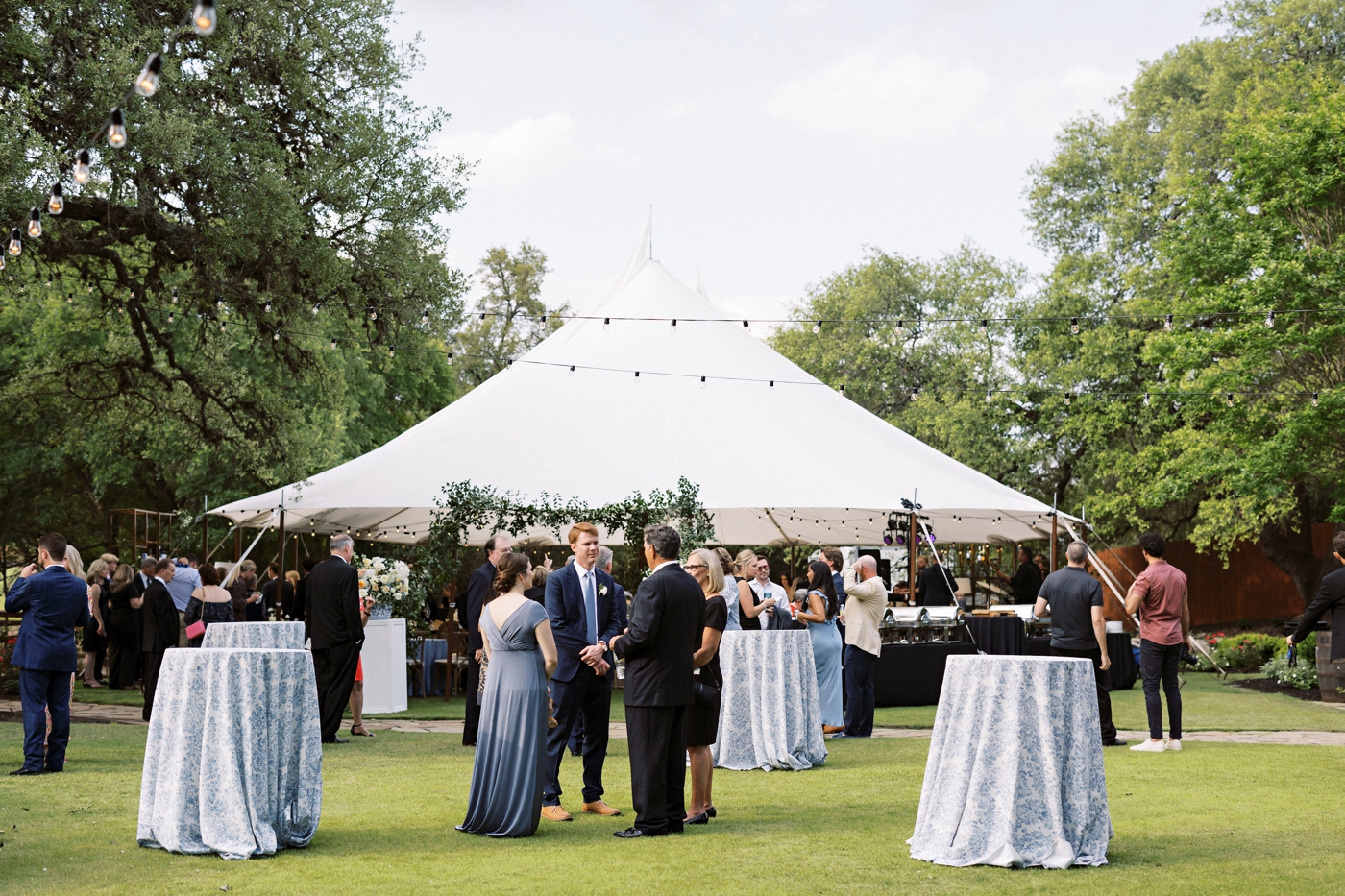 Tented wedding reception at Rock House at Omni Barton Creek