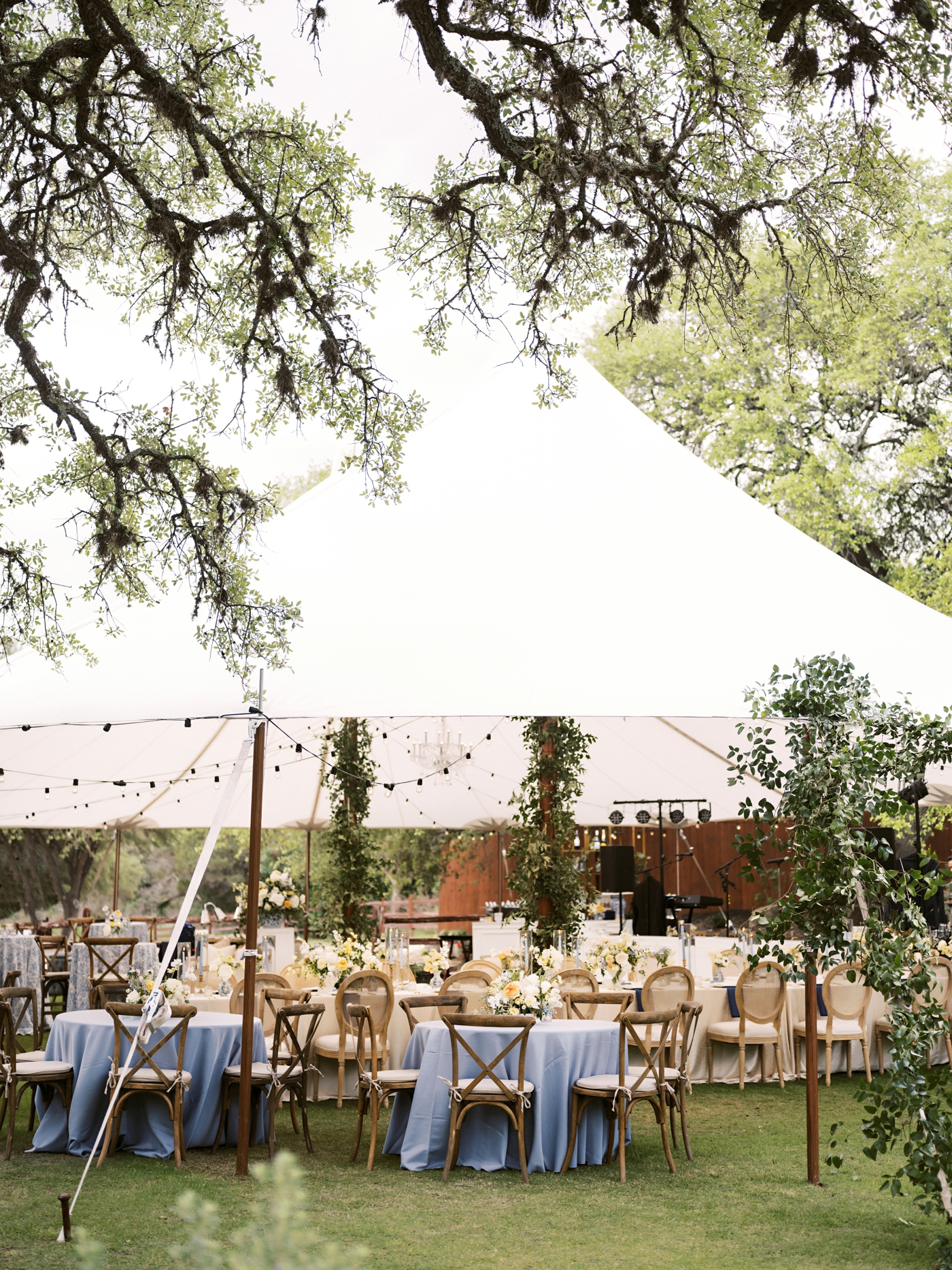Tented wedding reception at Rock House at Omni Barton Creek