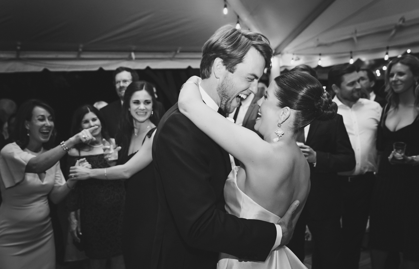 Bride and groom dancing at their wedding in Austin
