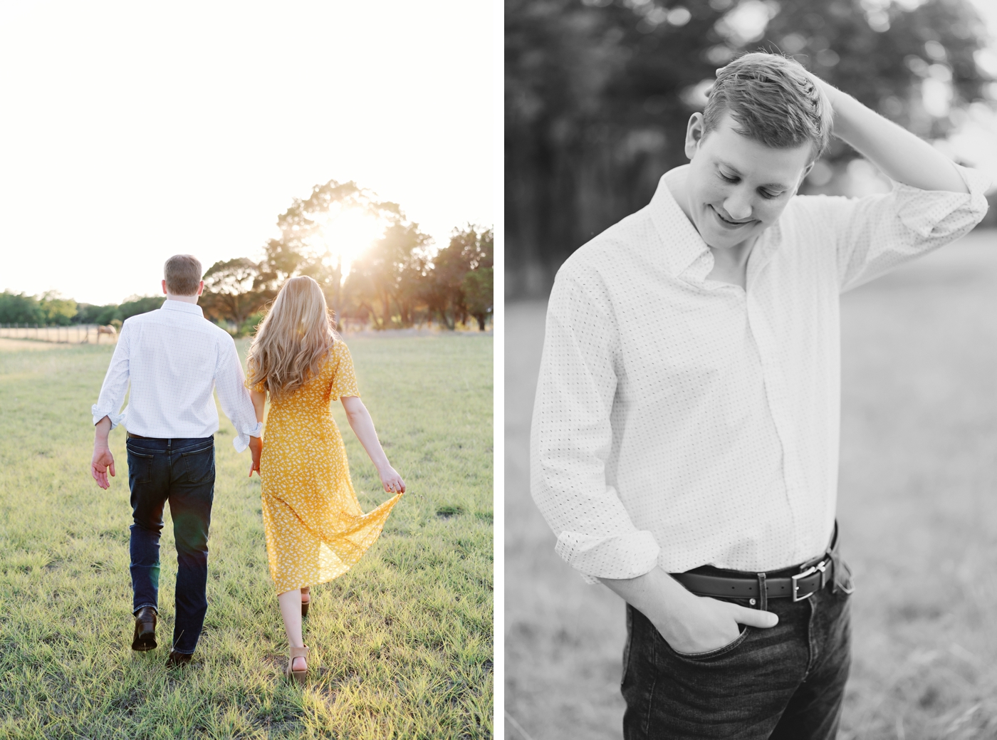Sunset engagement session in Wimberly Texas
