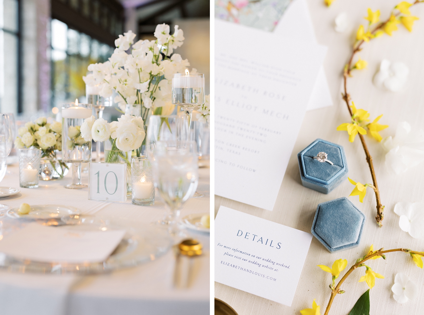 Monogram and Chinoiserie print details for a winter wedding in Austin