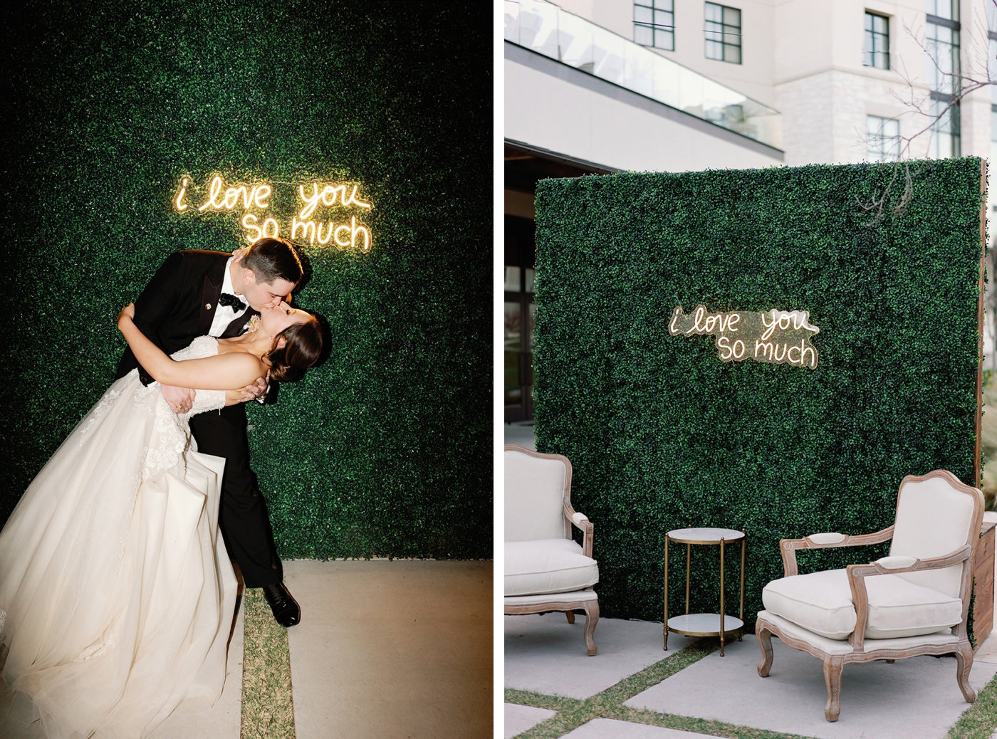 Neon signs for an Austin wedding