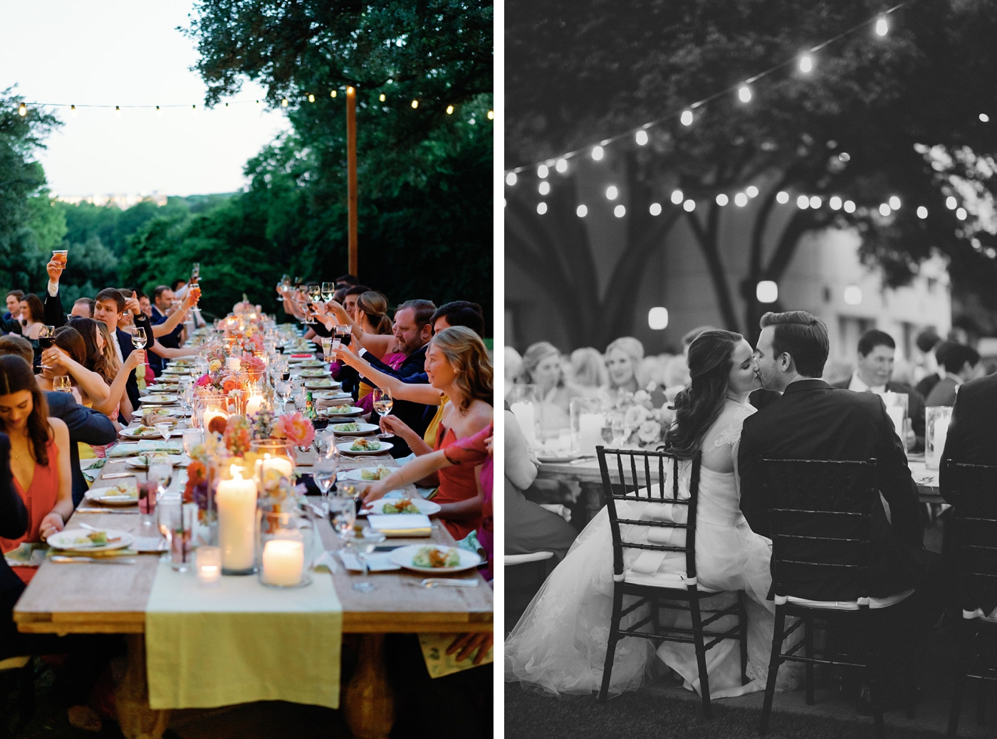 Outdoor wedding dinner at Four Seasons Austin