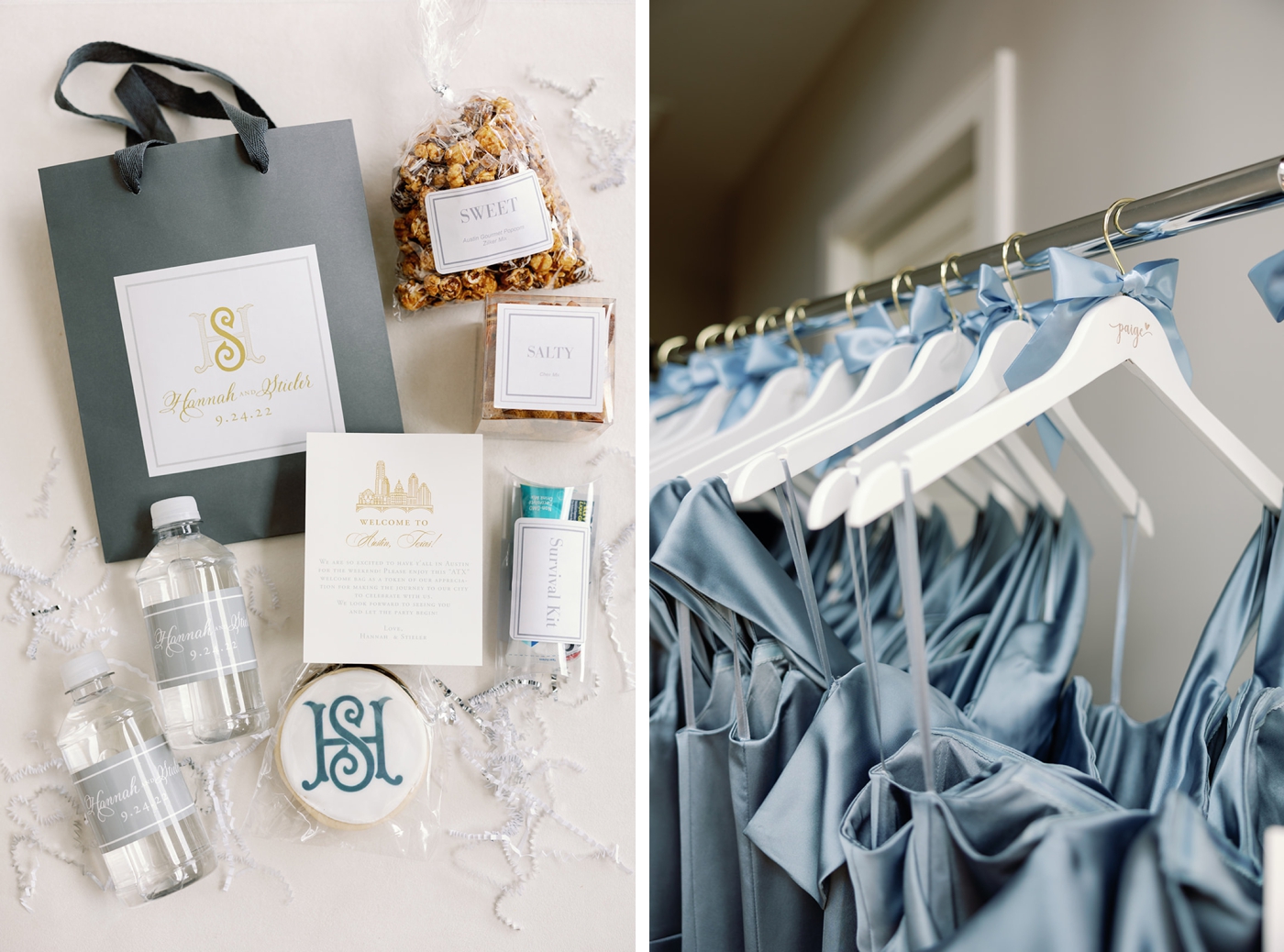 Texas themed wedding welcome bags for a wedding at Austin Country Club