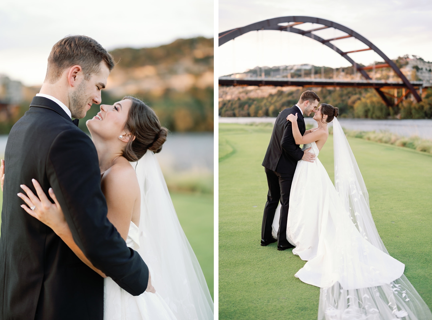 Wedding day Bride and Groom portraits at Austin Country Club