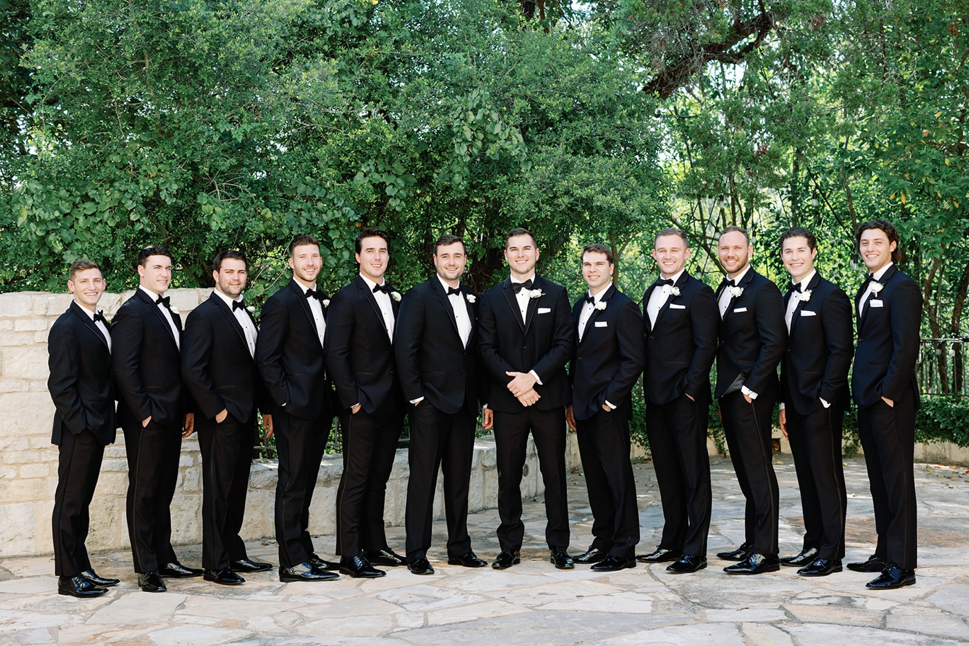 Bridal party portraits at Austin Country Club