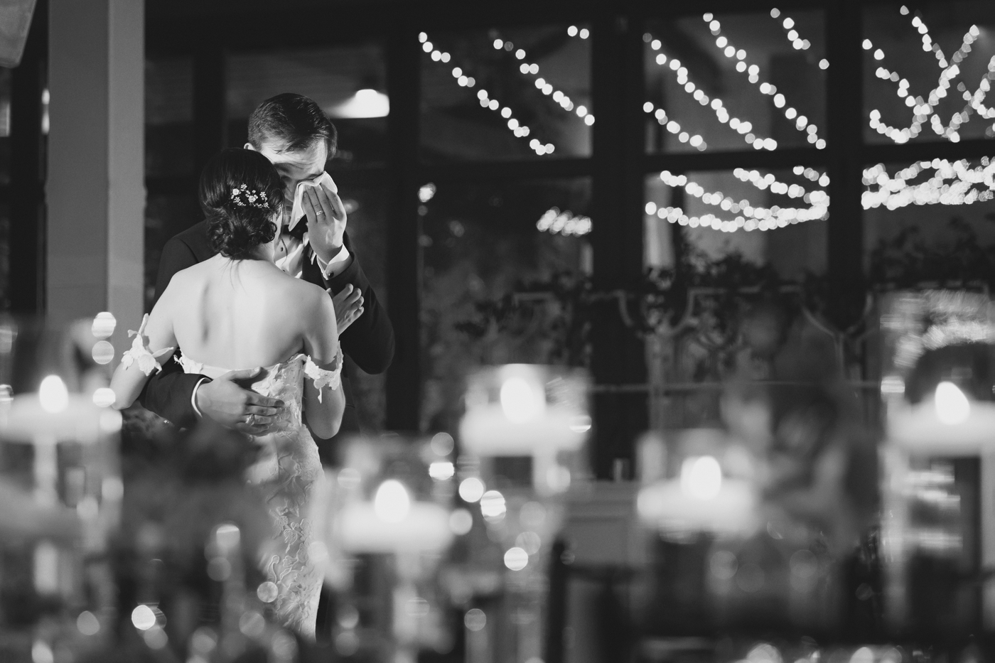 Groom crying during a bride and groom last dance