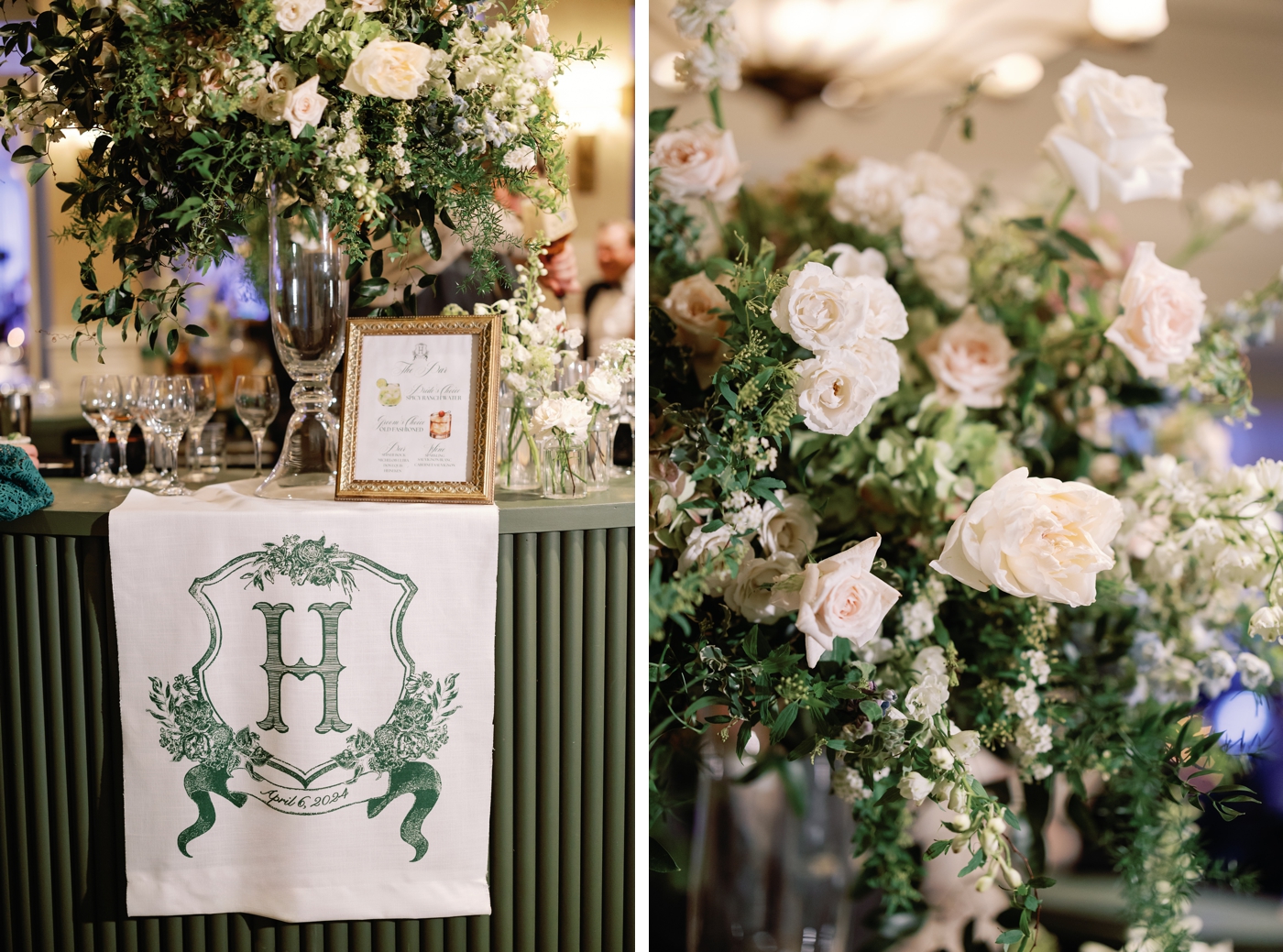 White and green summer wedding in Austin, Texas