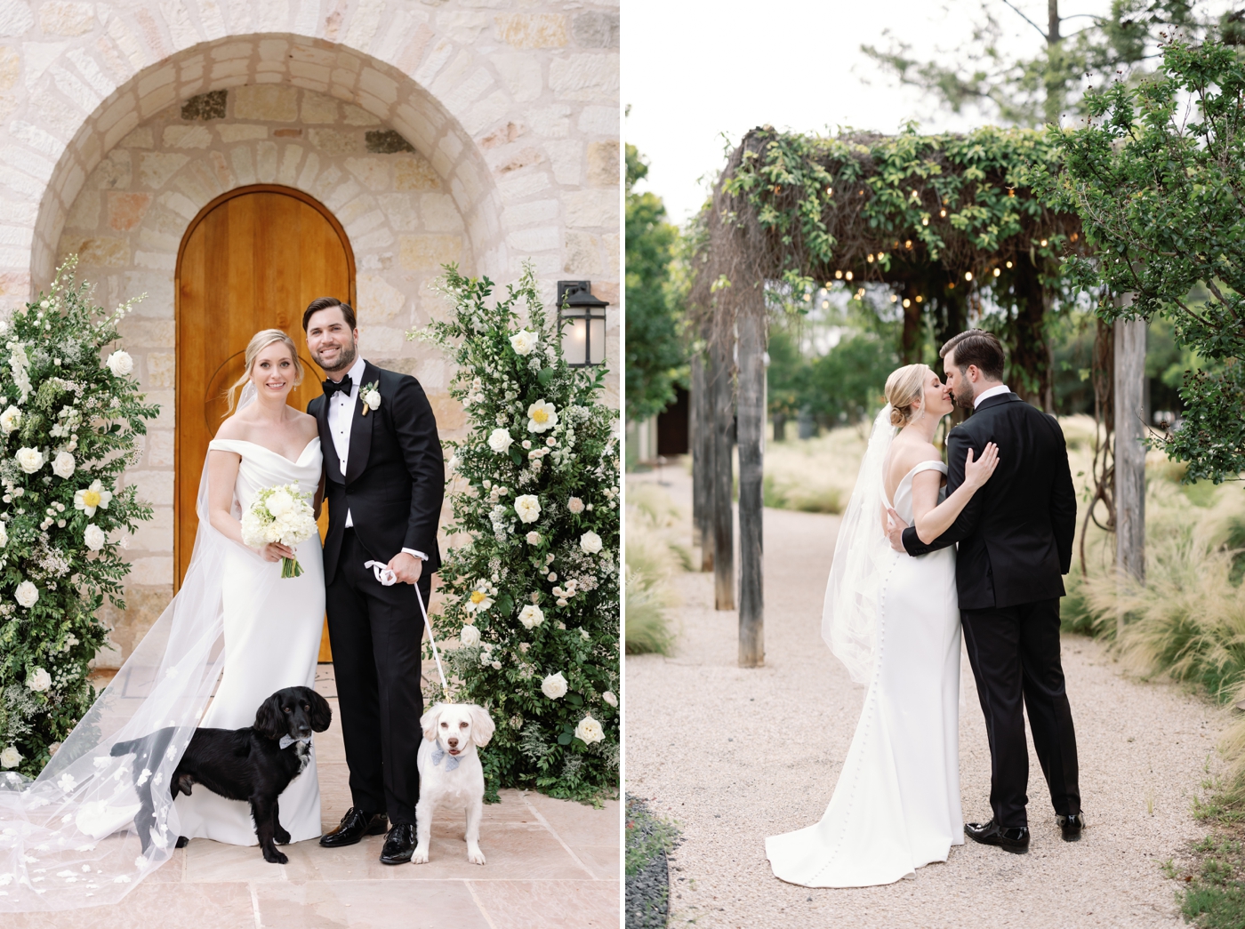 Bride and groom pictures at Hill Country Herb and Garden in Texas