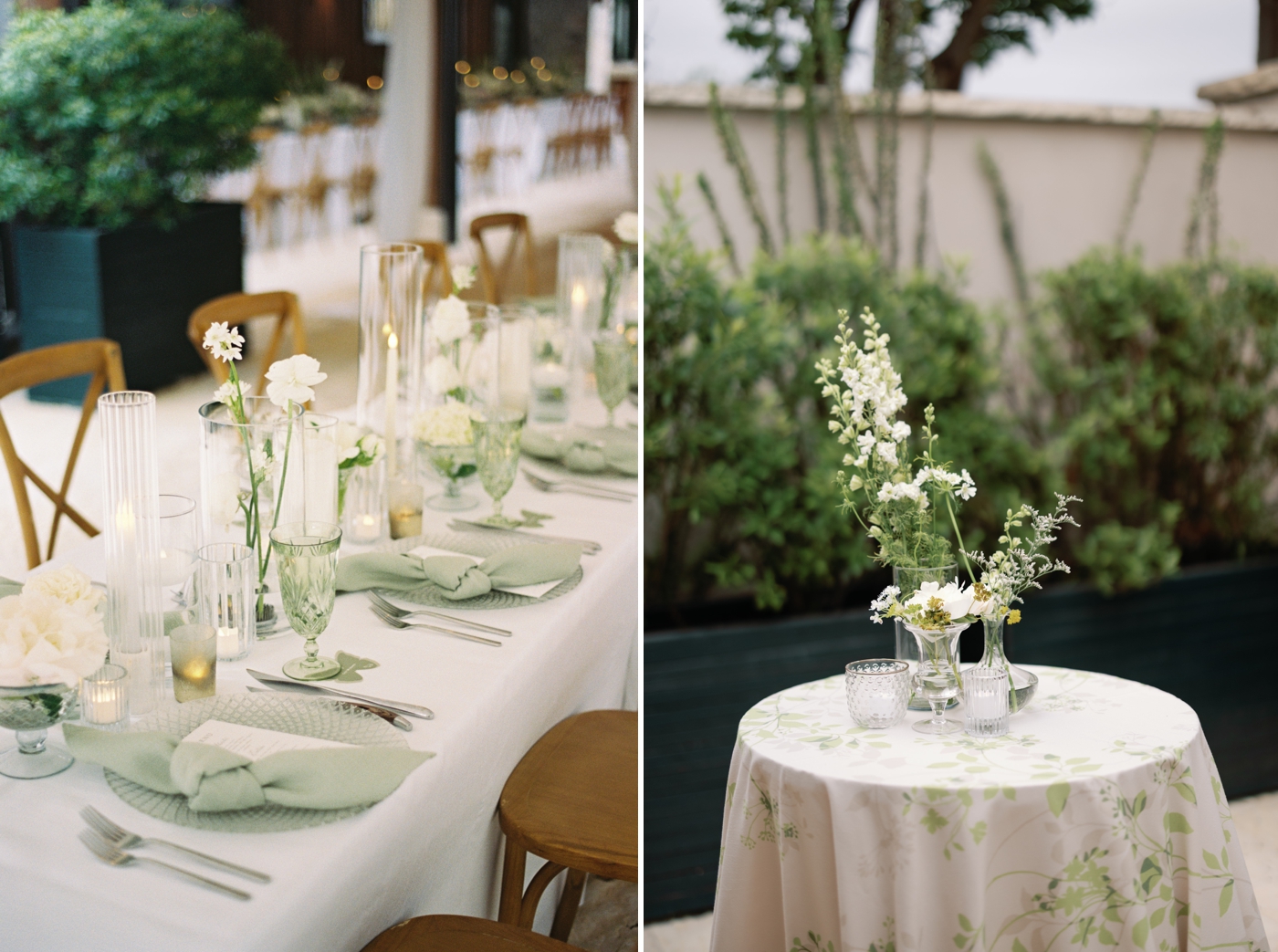 Sage green wedding reception in Fredericksburg Texas