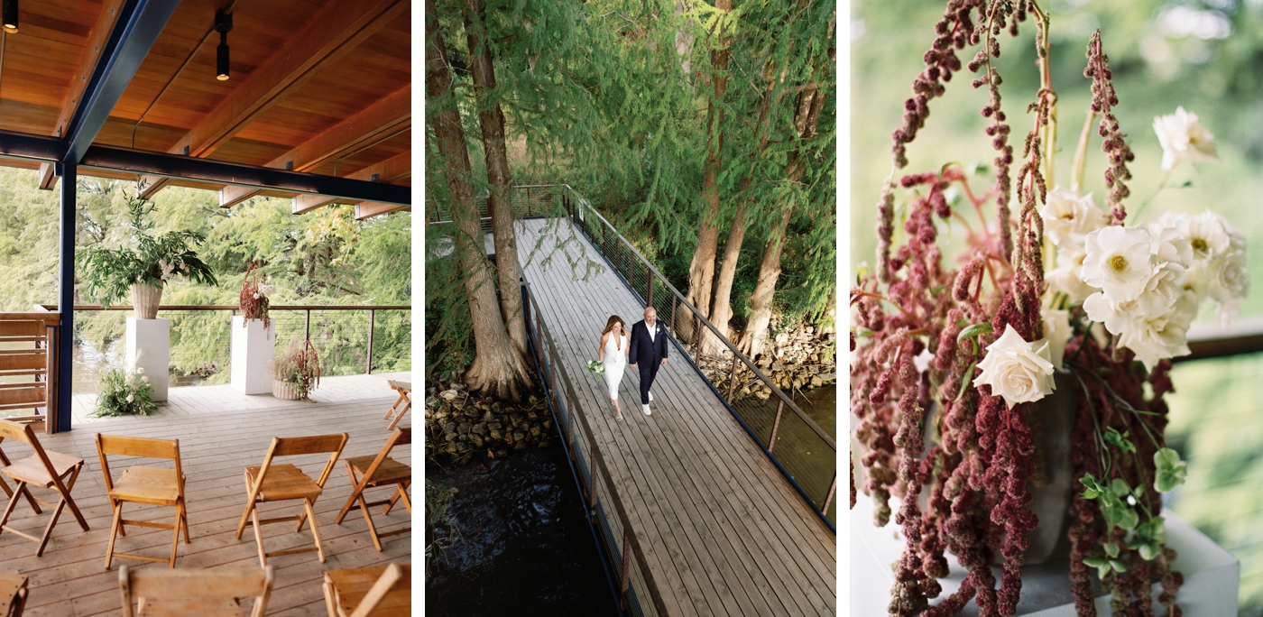 Outdoor wedding ceremony overlooking Lake Austin 