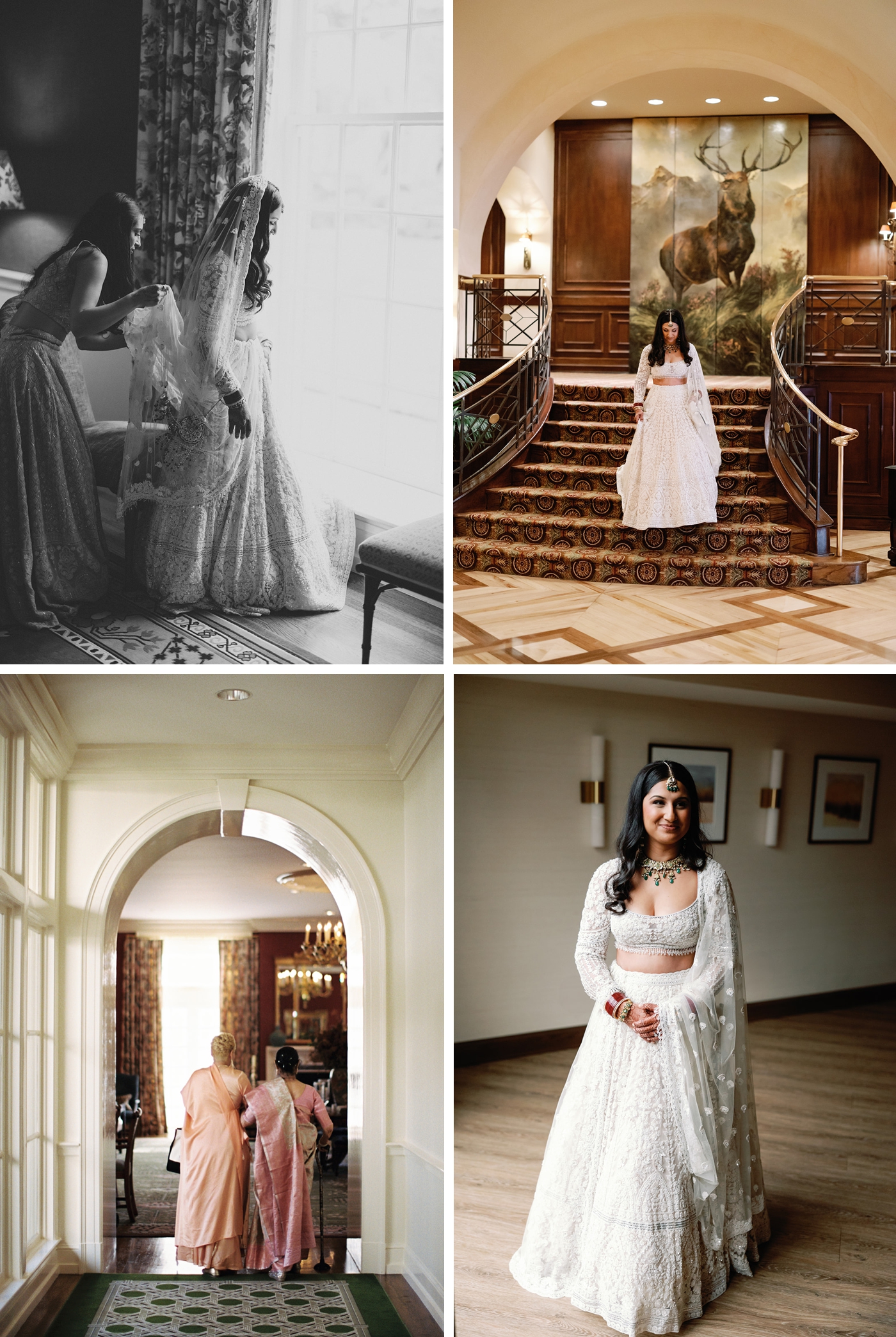 Bride getting ready for her Hindu wedding ceremony at The Houstonian