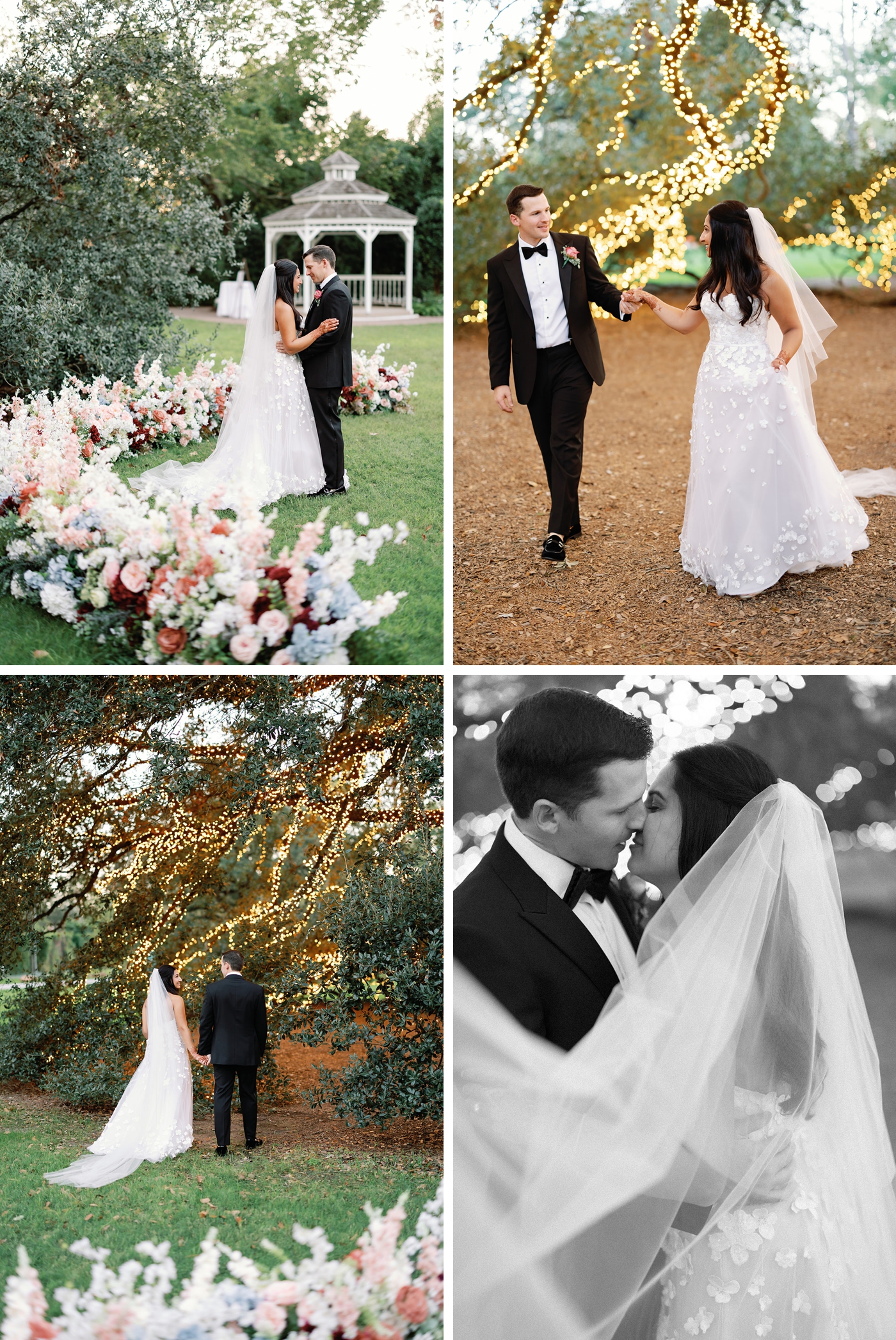 Bride and groom pictures at The Houstonian under the Texas Live Oak