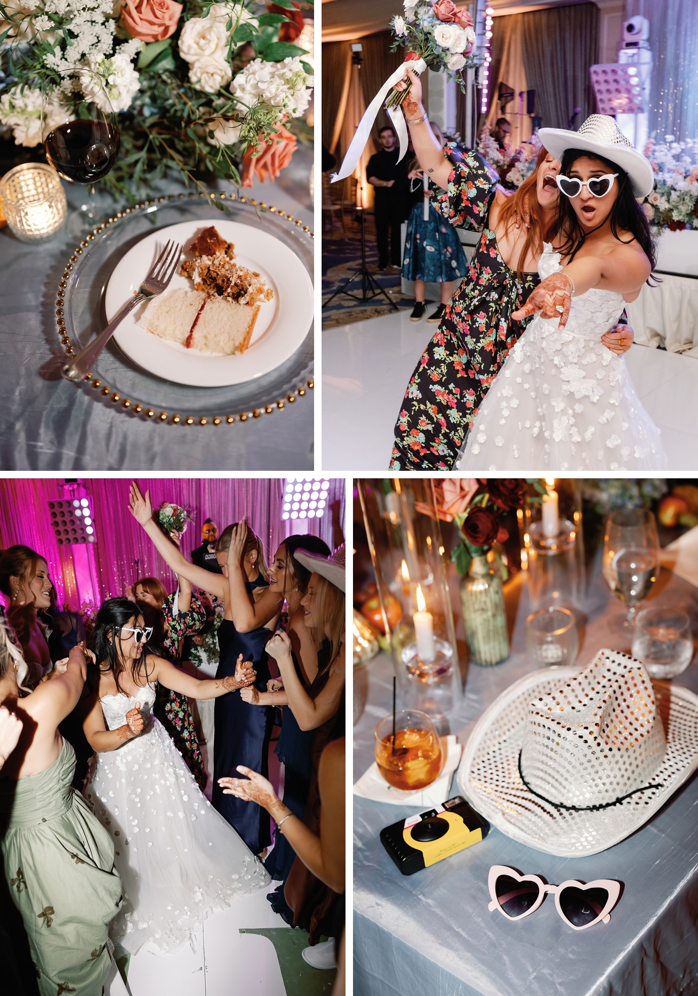 Sparkle cowboy hats, and live wedding band at The Houstonian