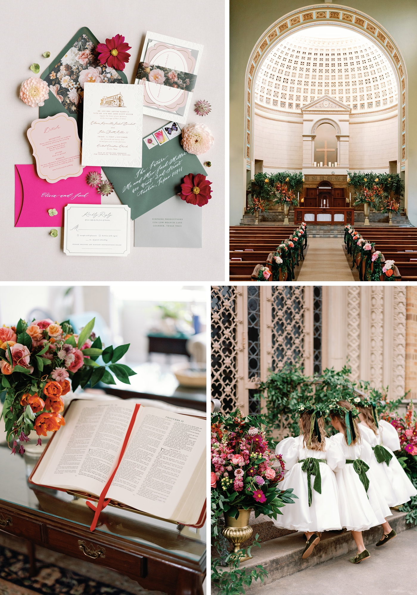 Wedding ceremony at Central Christian Church in Austin, Texas
