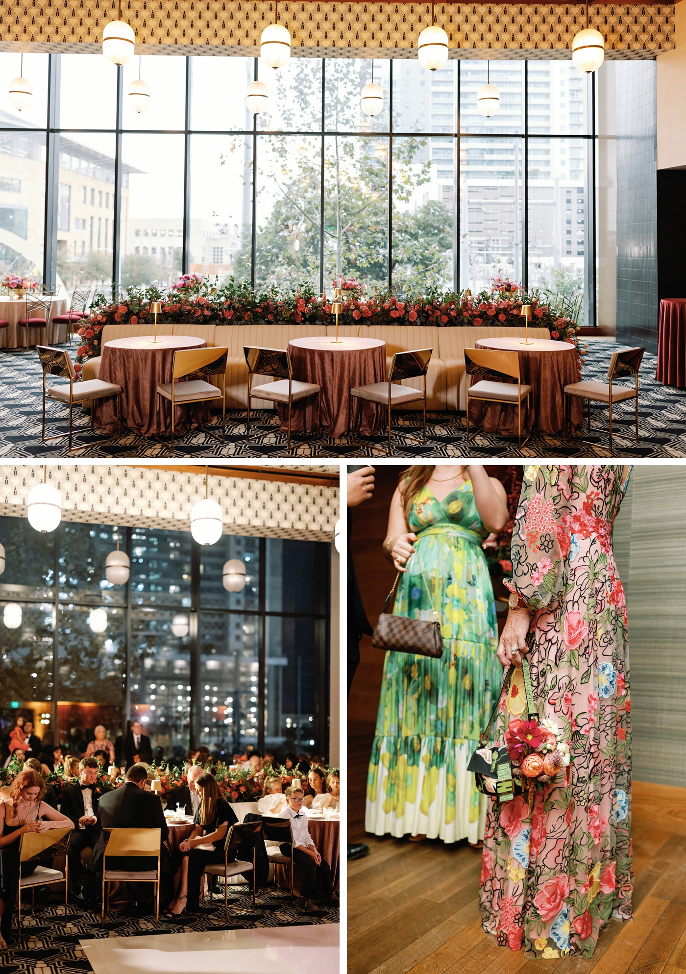 Colorful wedding reception at Austin Proper Hotel