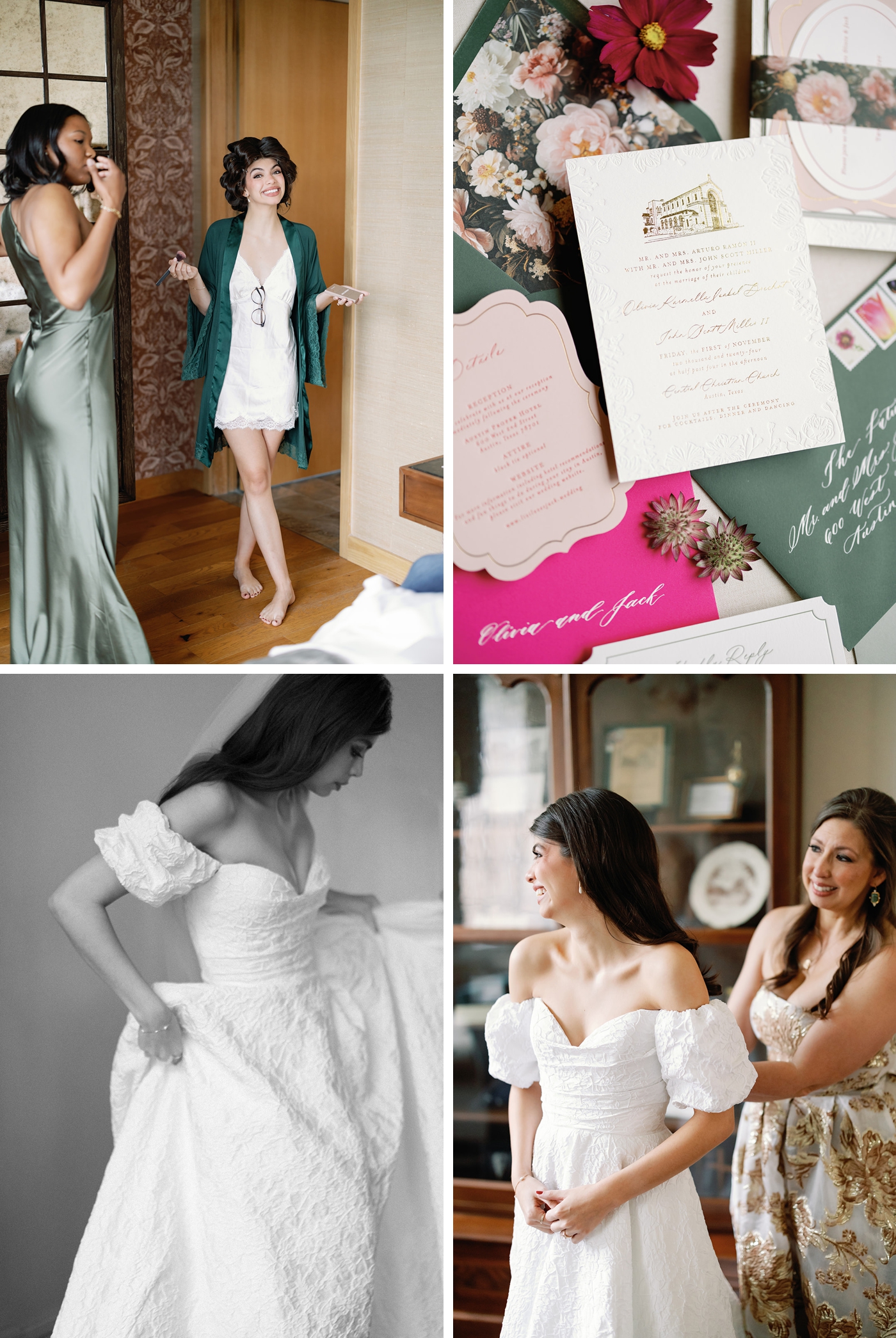 Bride getting ready in the Penthouse at Austin Proper Hotel