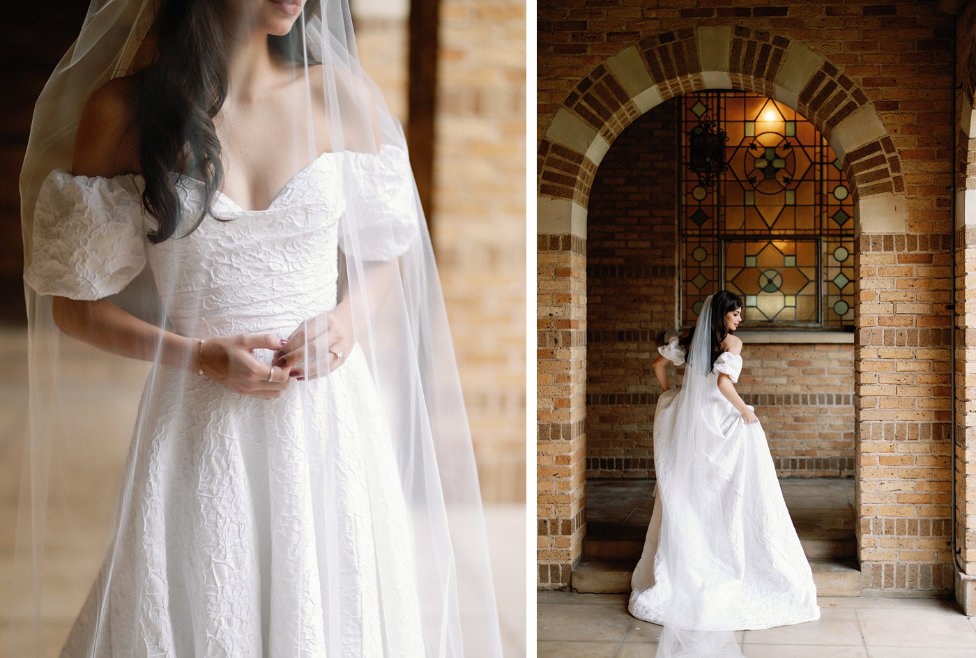 Bridal portraits at Central Christian Church, bride in the Beau gown by Jenny Yoo