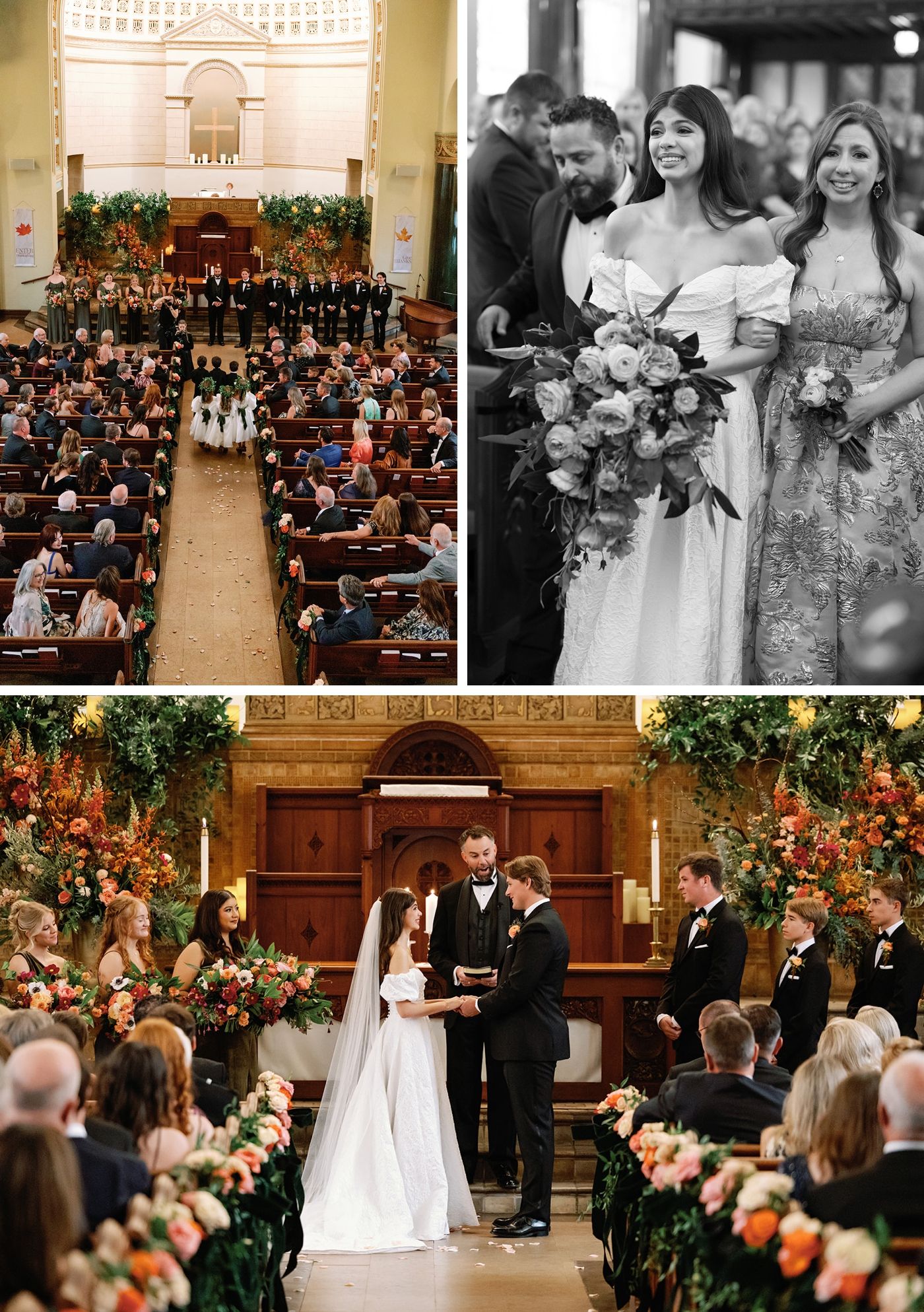 Wedding ceremony at Central Christian Church in Austin, Texas