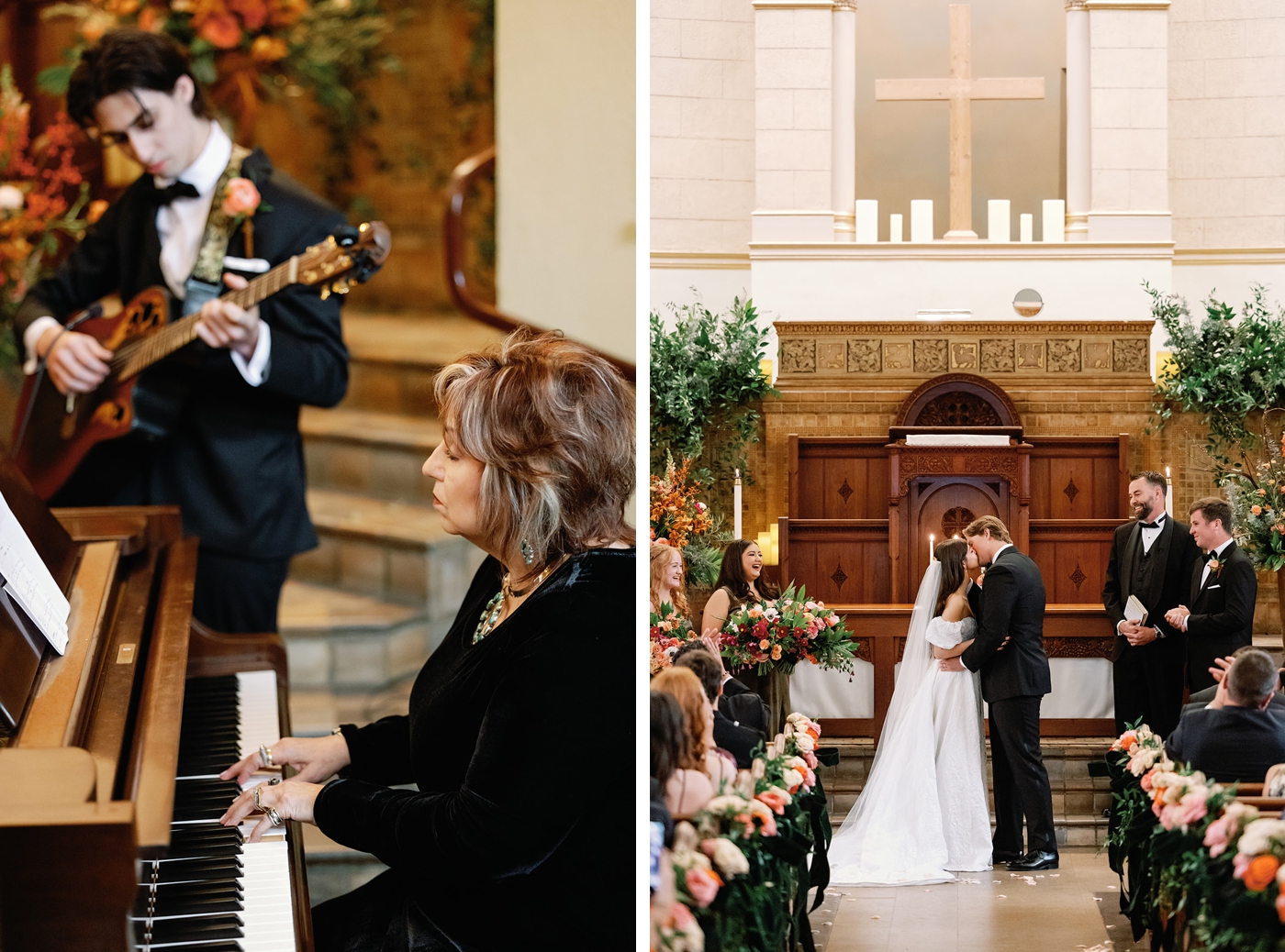 Wedding ceremony at Central Christian Church in Austin, Texas