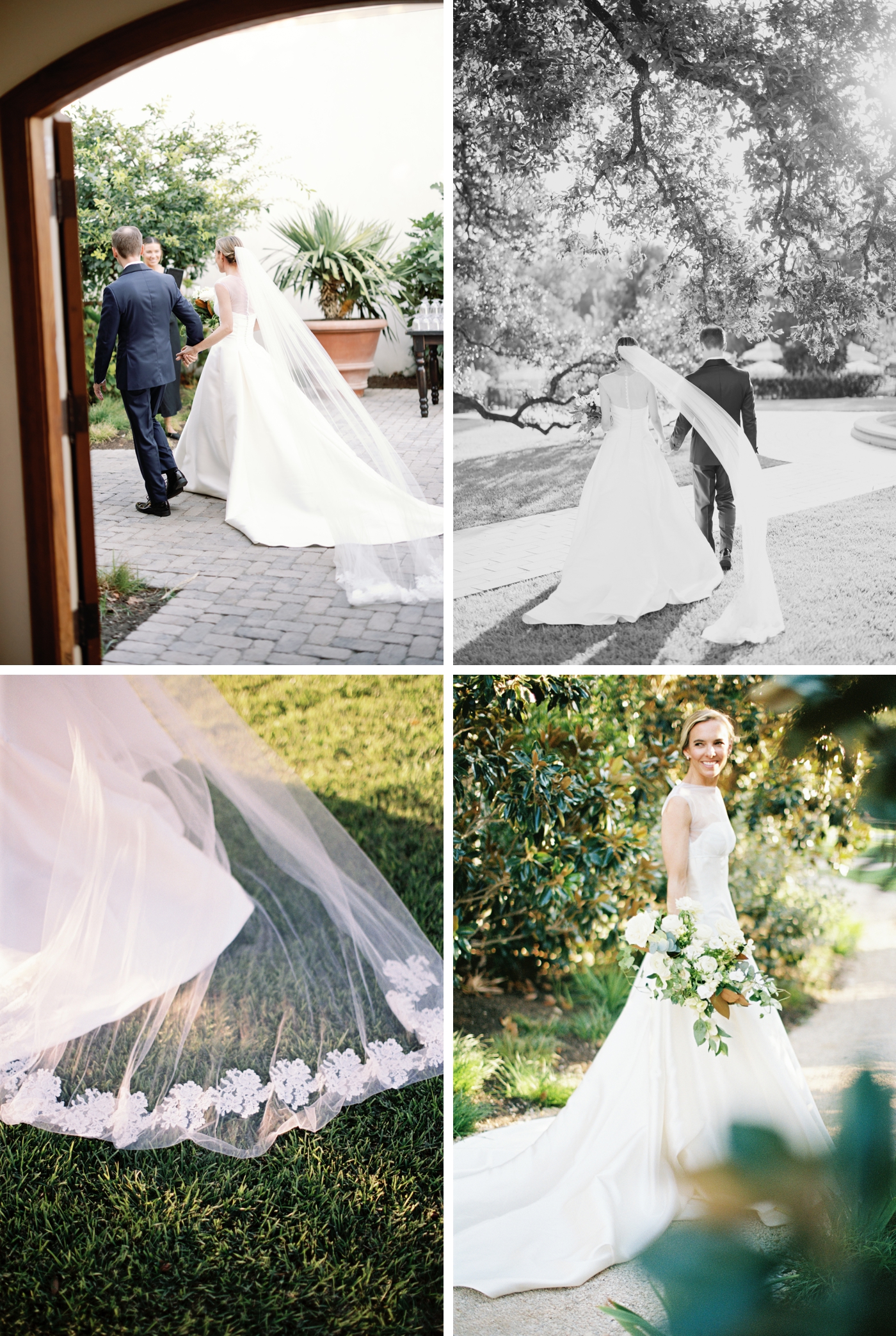 Golden hour bride and groom pictures on the lawn of Commodore Perry Estate in Austin, Texas