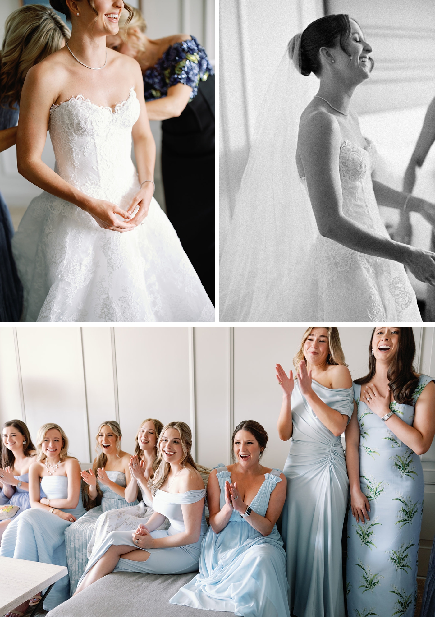 Bride in the Monique Lhuillier Fleur de Lis