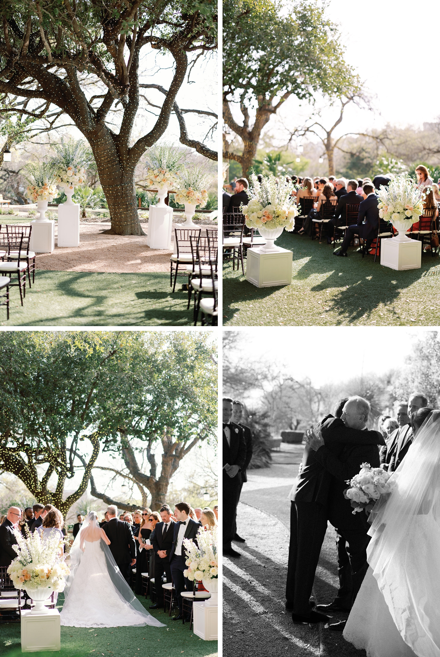 Wedding ceremony on the Four Seasons Lawn in Austin