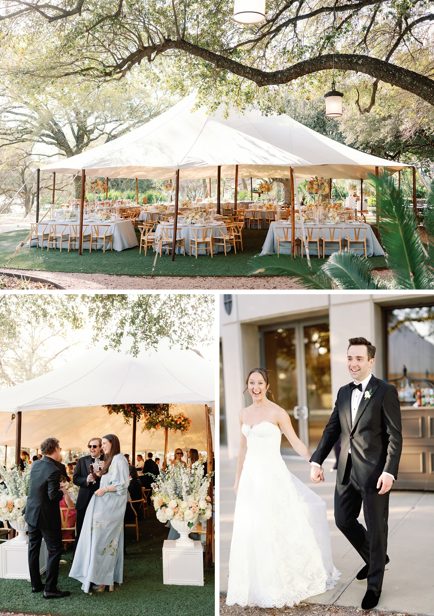 Sperry tented wedding reception in downtown Austin