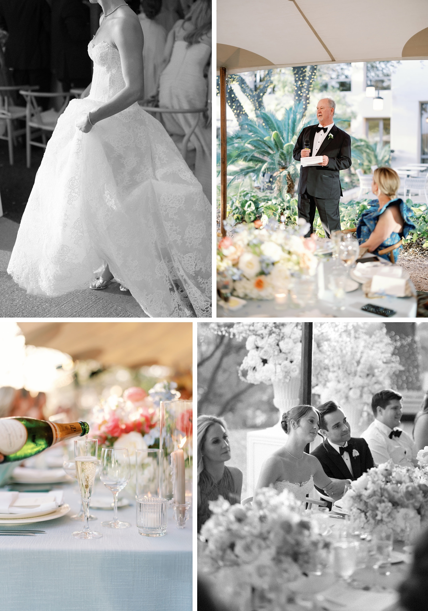 Wedding day toasts, and details of a spring wedding