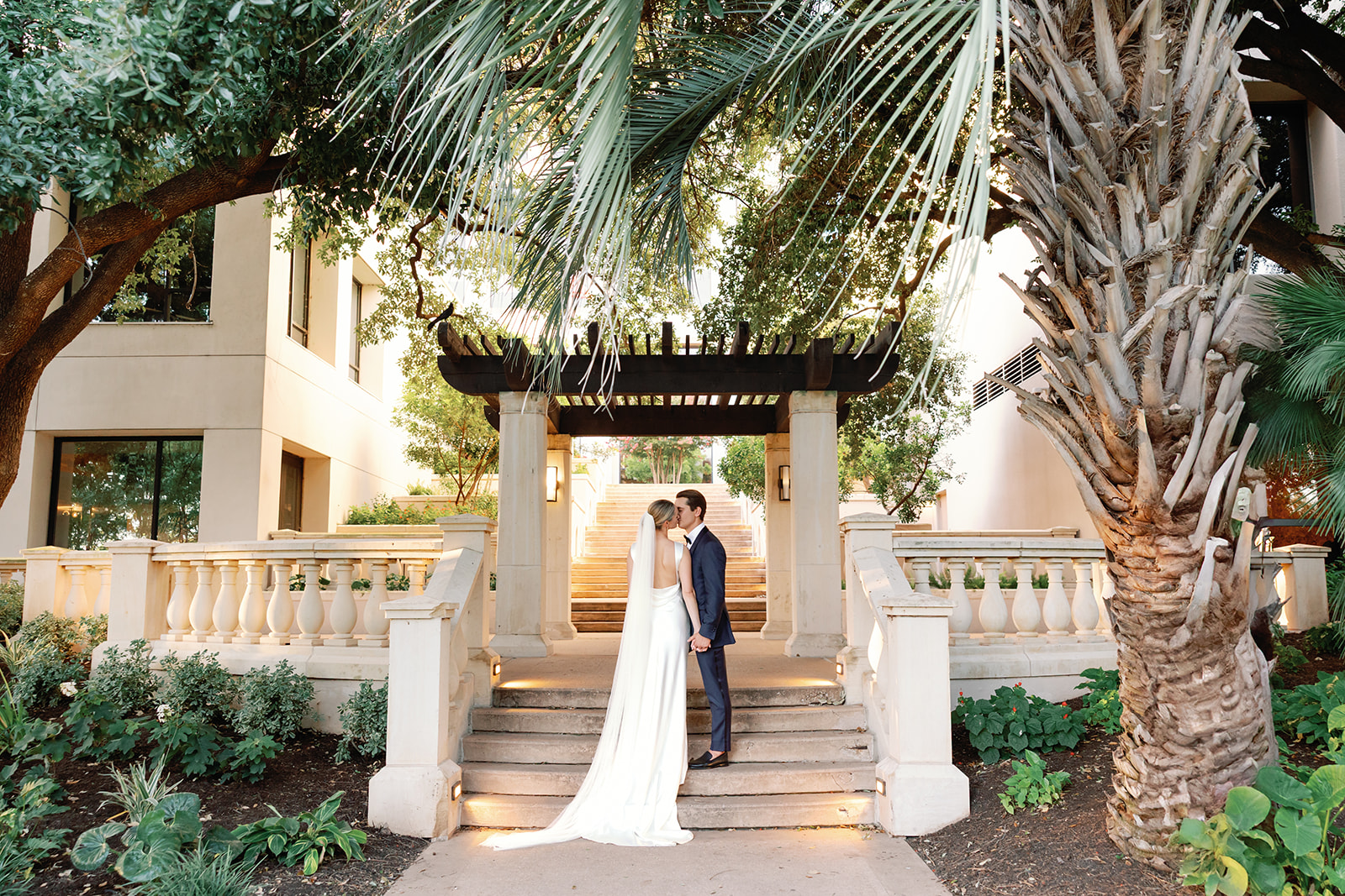 Bride and groom portraits at the Four Seasons Austin for their intimate wedding