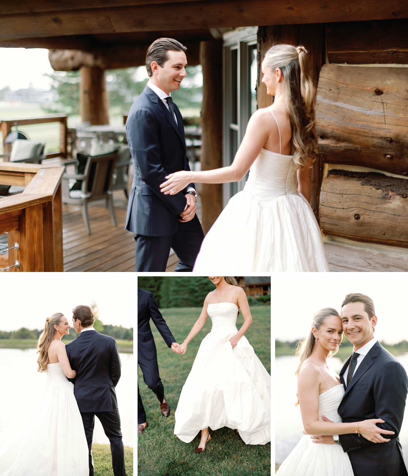 Bride and groom first look at a family horse barn in Buffalo, New York