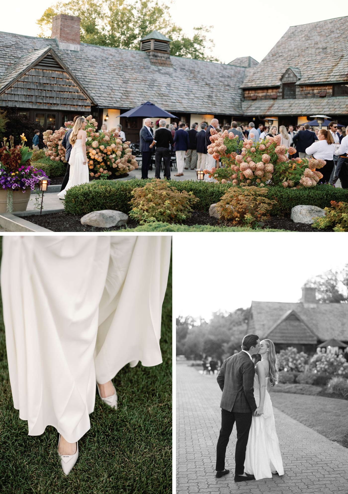 An outdoor wedding rehearsal and welcome party at Crag Barn Gold Course in East Aurora, NY