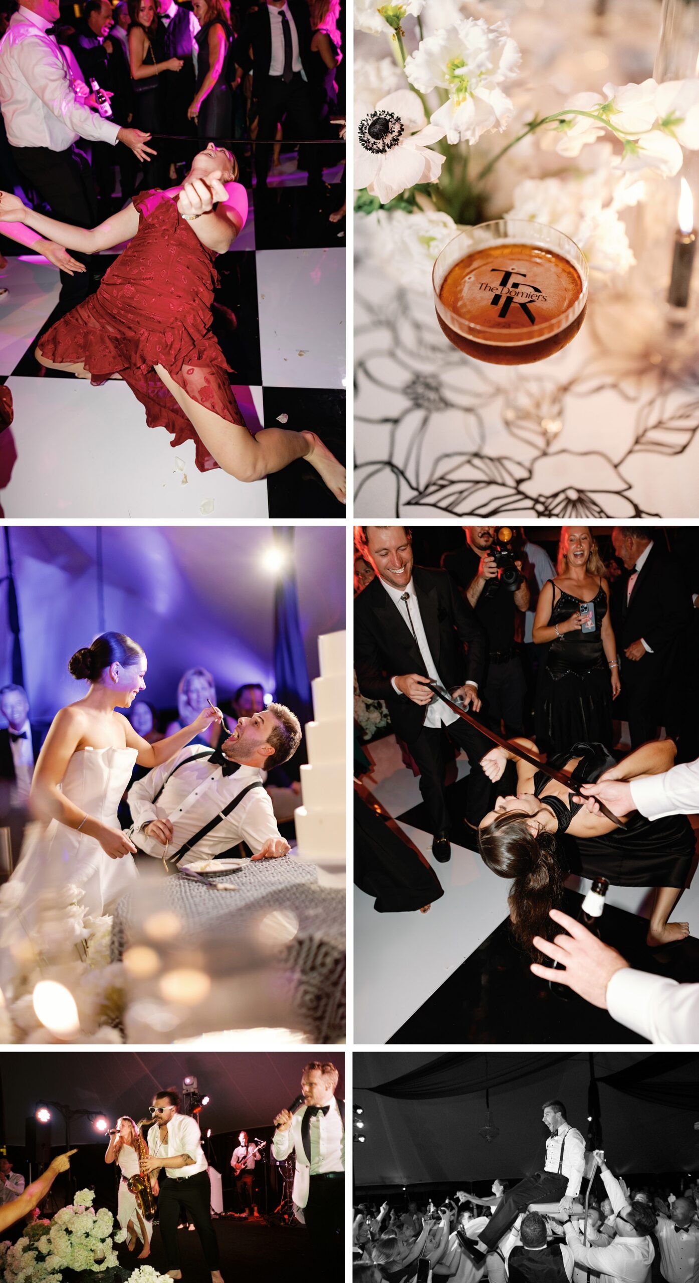 A packed dancefloor for a wedding on Lake Austin, with the Night Owls playing